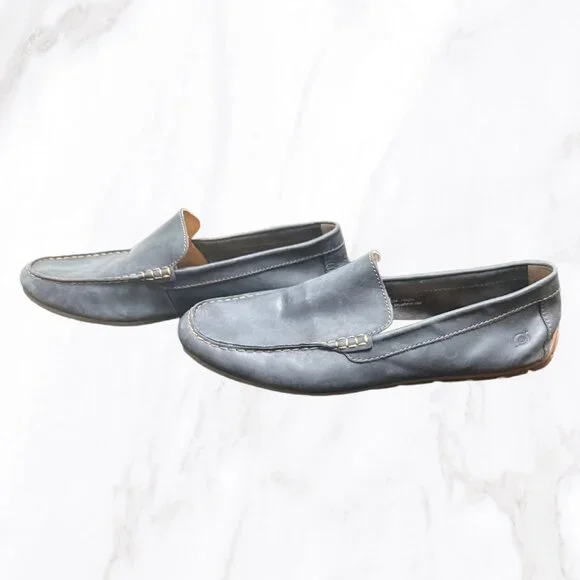 Born Men's Navy Nubuck Allan Driving Moccasins, Size 14M
